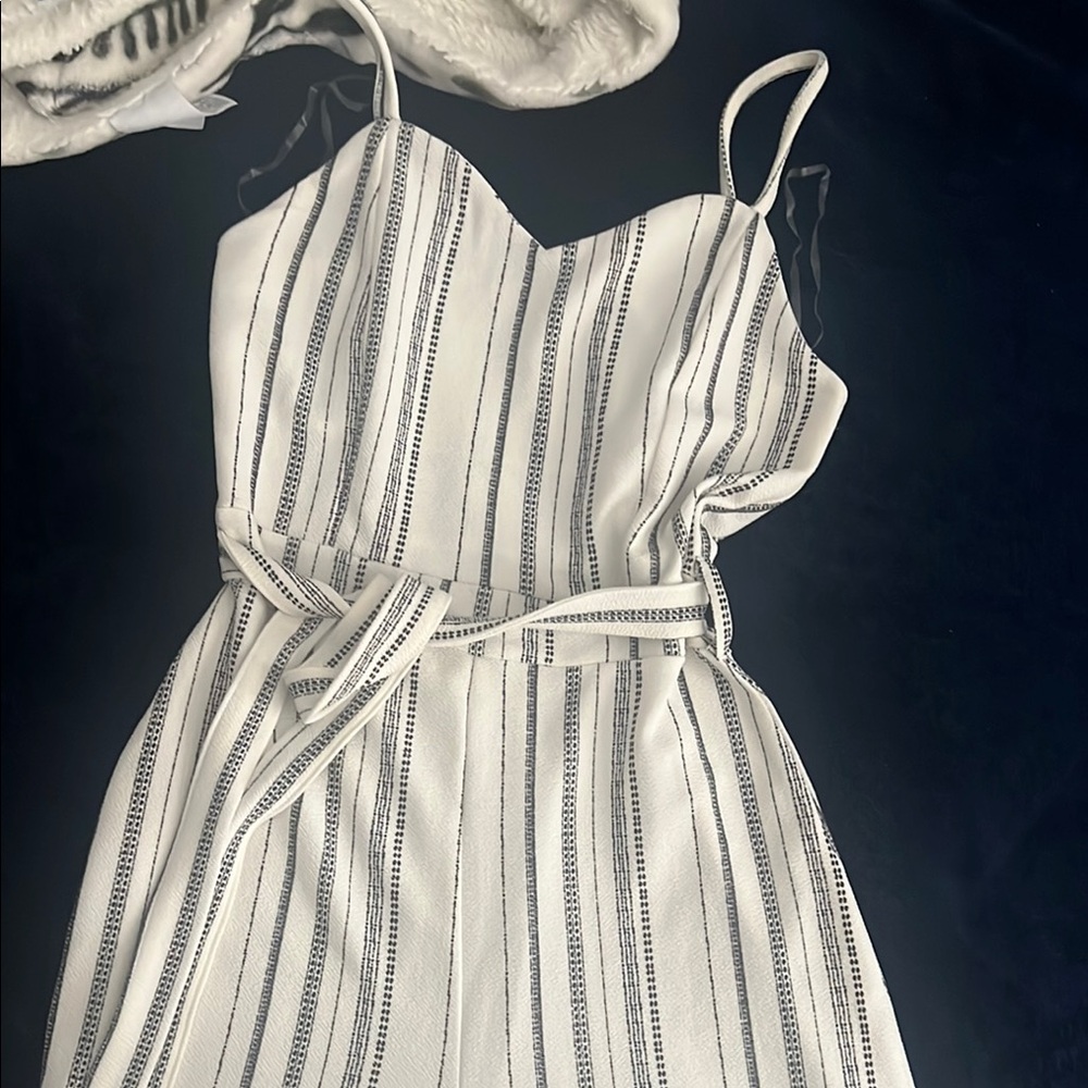 Elegant Striped White romper